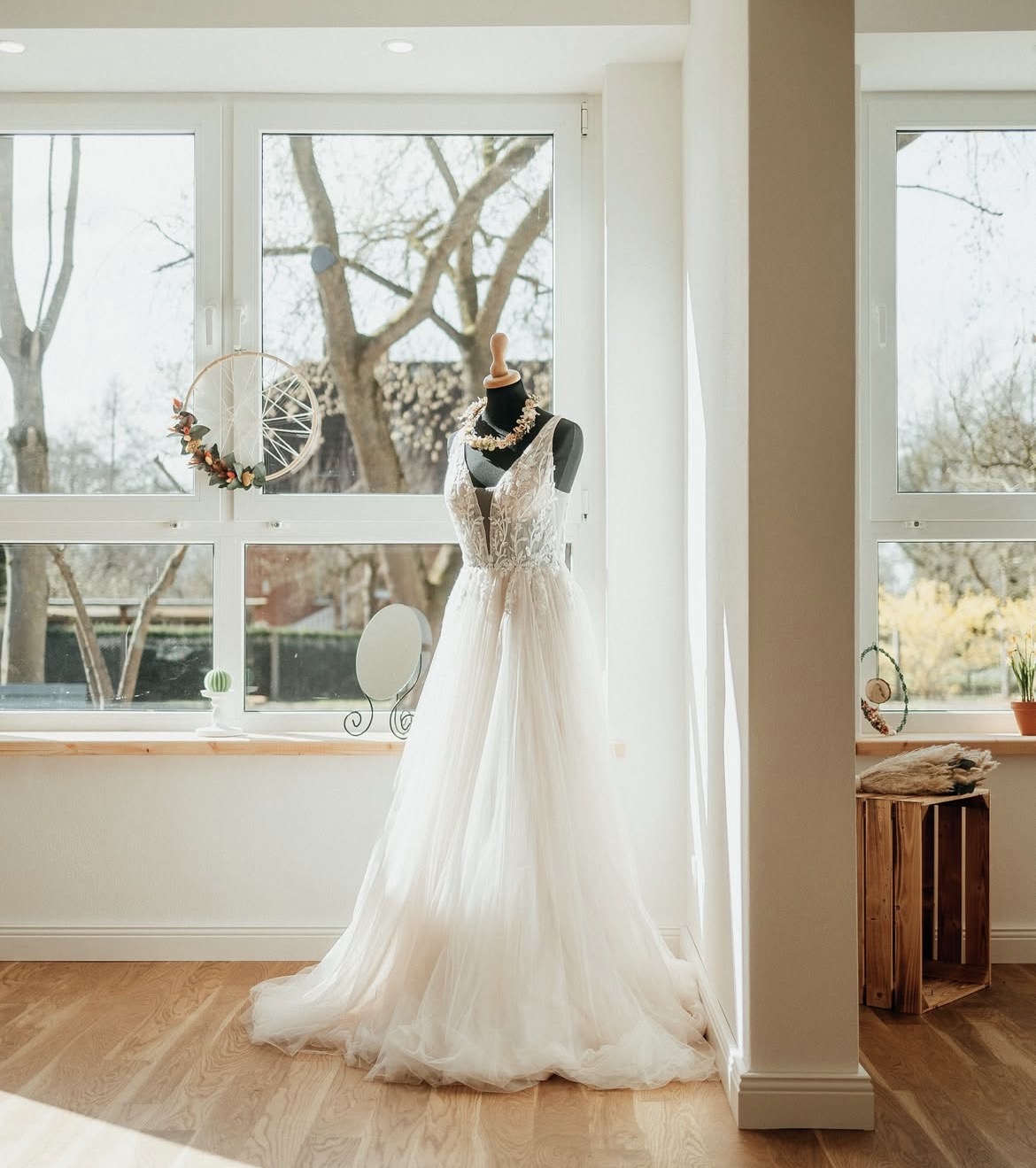 Tannengrün boho braut
